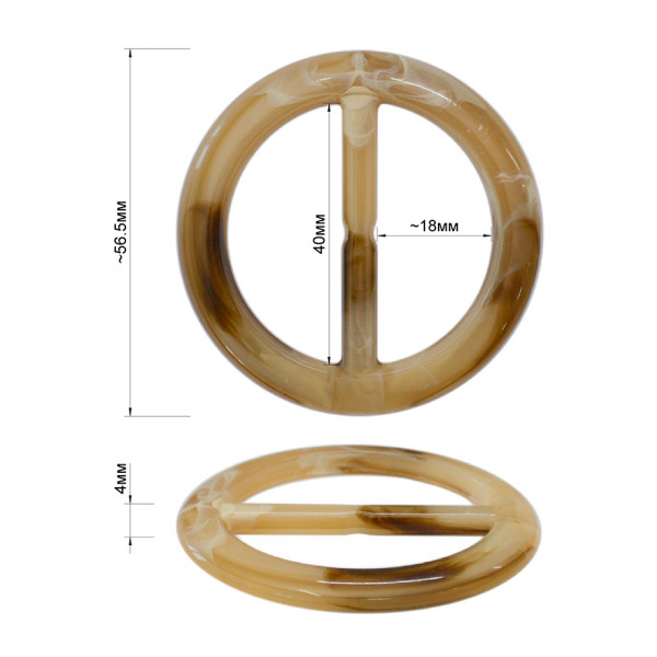 Пряжка пластик, 4см, цвет коричневый глянцевый